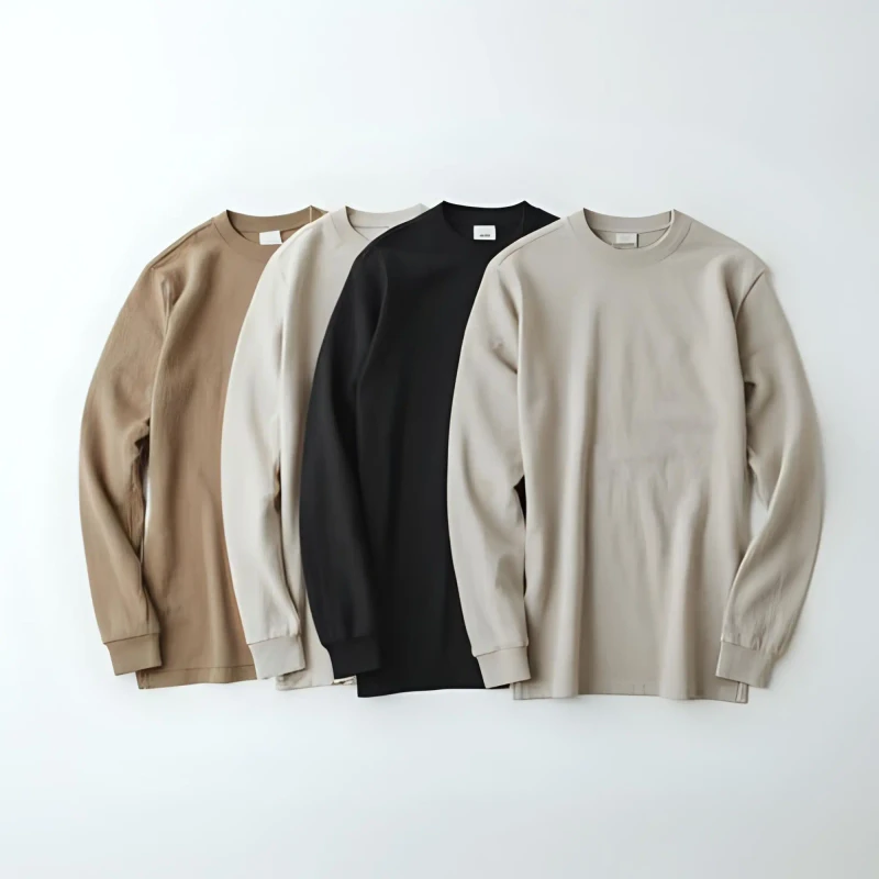Customized-Mens-100-Cotton-Long-Sleeve-T-Shirt-Oversized-Hip-Hop-Style-Loose-Fit-Solid-Pattern