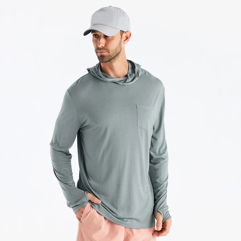 Customized-Mens-Bamboo-Viscose-Knitted-Hooded-Long-Sleeve-T-Shirt-UPF-50-Sun-Protection-Lightweight-Thumb-Hole-Eco-Friendly