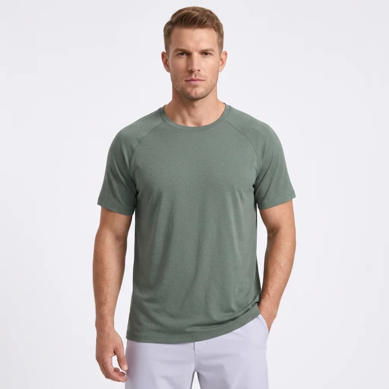 Customized-Mens-Crewneck-T-Shirt-100-Polyester-Solid-Color-Basic-Style-Quick-Dry-Regular-Fit-Plain-Short-Sleeve-Sports-T-Shirt