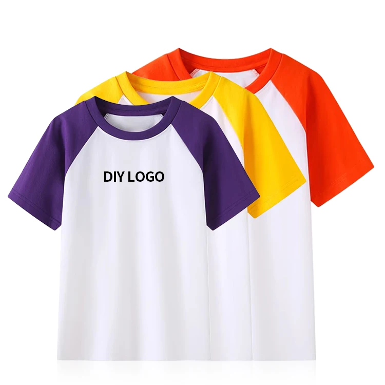 Customized-Pattern-kids-T-shirts-Cotton-Short-Sleeved-Sports-Tshirt-Embroidered-Boys-And-Girls-T-Shirts