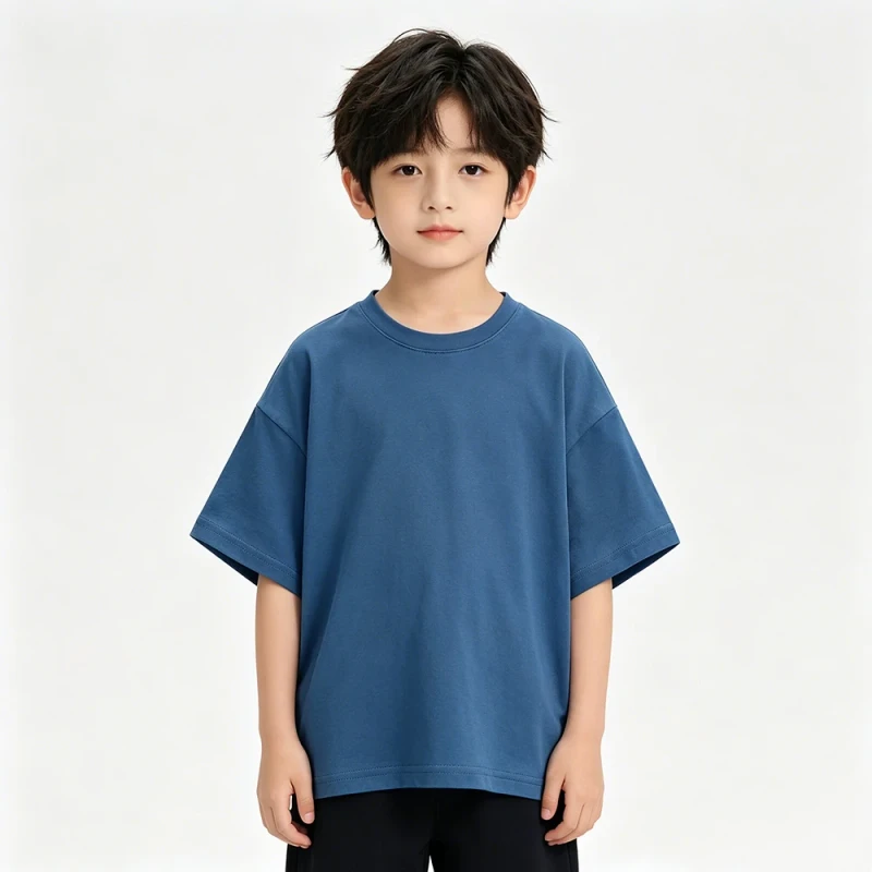 Customized-Summer-Kids-Short-Sleeve-Soft-Eco-Friendly-Casual-Cotton-T-Shirt