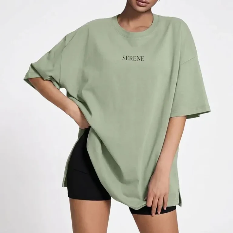 Customized-Womens-Breathable-Summer-Oversize-Streetwear-Knitted-Fabric-Oversized-Crew-Neck-T-Shirt-Side-Slits-Casual-Loose-Fit