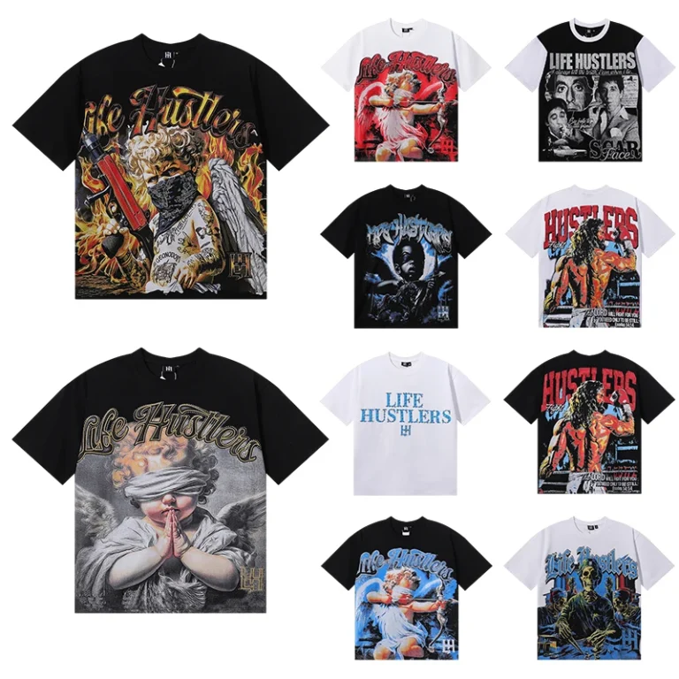 Designer-Life-Hustlers-100-Cotton-Graphic-t-Shirt-Y2K-Oversize-Streetwear-Tshirt-Vintage-Original-Mens-T-shirt