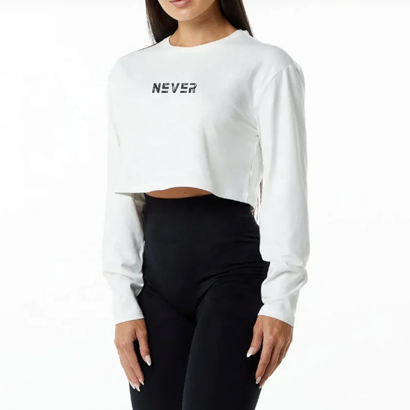 Drop-Shoulder-Crop-Top-T-Shirt-Long-Sleeve-Sports-T-Shirts-for-Women