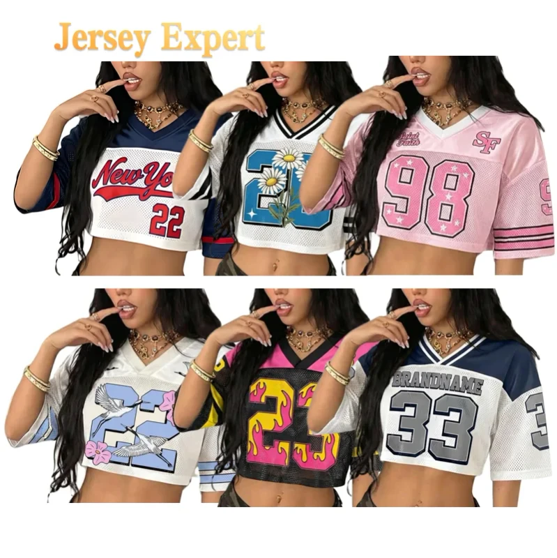 Drop-Shoulder-Womens-American-Football-Jersey-Streetwear-Mesh-Crop-Top-Sexy-Short-Sleeve-Number-Printed-Hip-Hop-T-Shirts