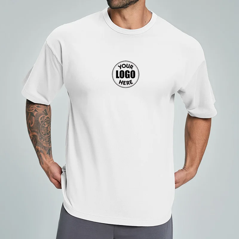 Eco-Friendly-100-Organic-Cotton-T-Shirt-for-Men-Outdoor-Sports-Skin-friendly-Loose-Blank-Tees-200gsm