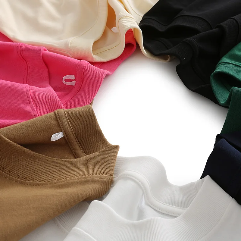Eco-Friendly-Printed-Luxury-High-Quality-Womens-T-Shirt-100-Cotton-230g-Oversized-Drop-Shoulder-Blank-Solid-Custom