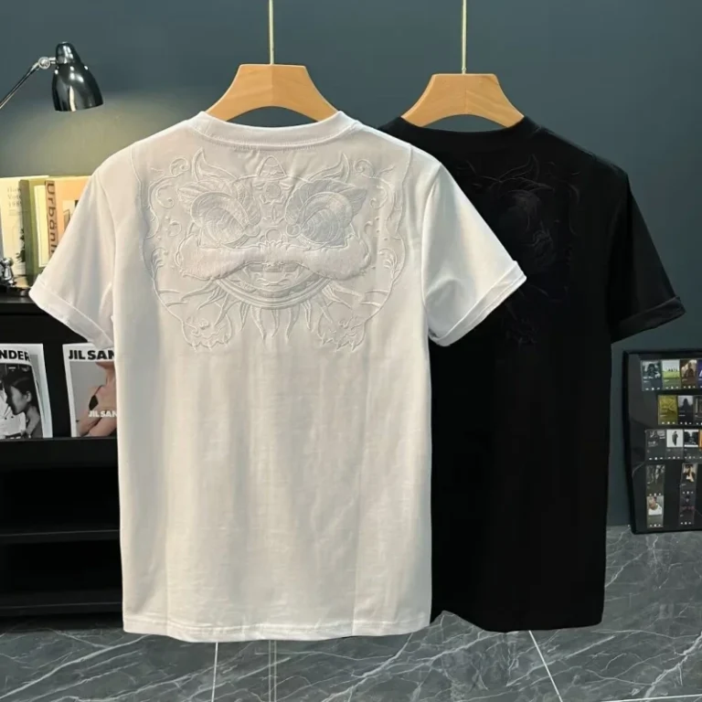 Embroidered-Short-sleeved-Mens-T-shirt-Summer-Casual-Half-sleeved-T-shirt-Youth-Base-Shirt