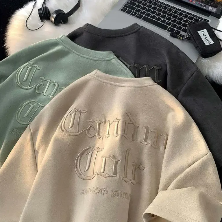 Embroidery-Factory-Streetwear-Heavyweight-Cotton-Casual-CrewNeck-Tshirts-Drop-Shoulder-Tee-Custom-Logo-T-Shirt