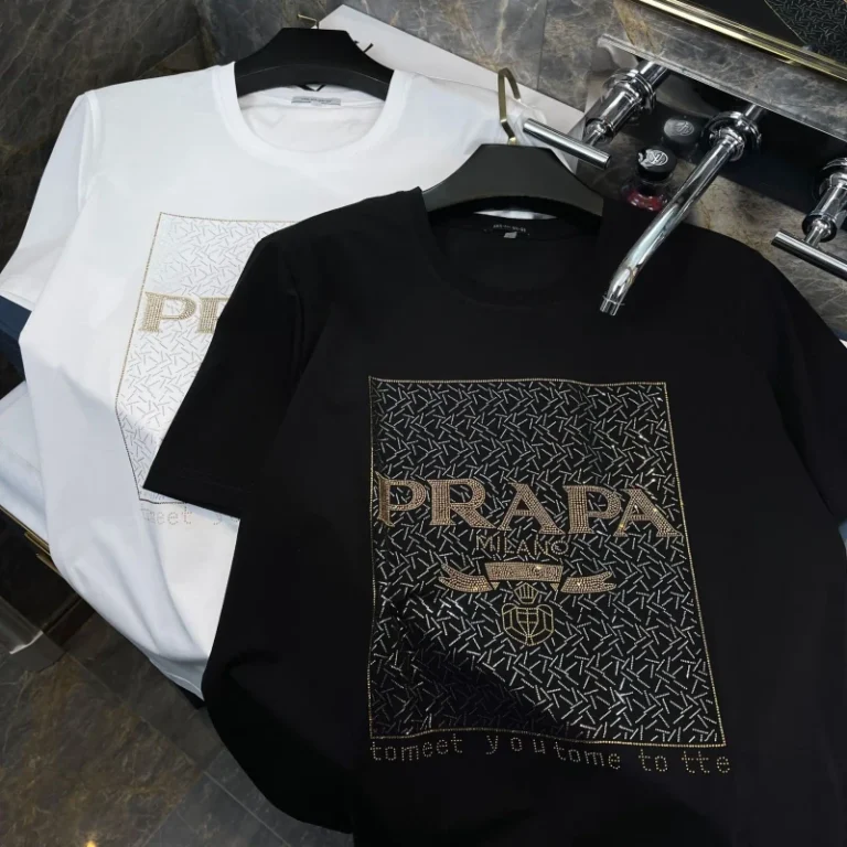 European-Style-Vintage-Brand-Letter-Heat-Transfer-Rhinestone-Mens-Summer-Mercerized-Cotton-No-Iron-Slim-Fit-T-Shirt