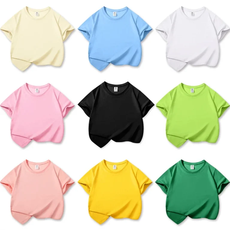 Factory-Comfortable-Cotton-Kids-t-Shirts-Summer-Custom-logo-Children-Round-Neck-t-Shirts-for-Boys-and-Girls