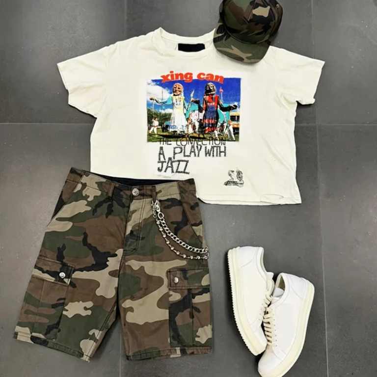 Factory-Custom-100-Cotton-Street-Style-Set-DTG-Digital-Print-T-Shirt-and-Shorts-Custom-Hotfix-Rhinestone-and-Embroidery-Craft-1