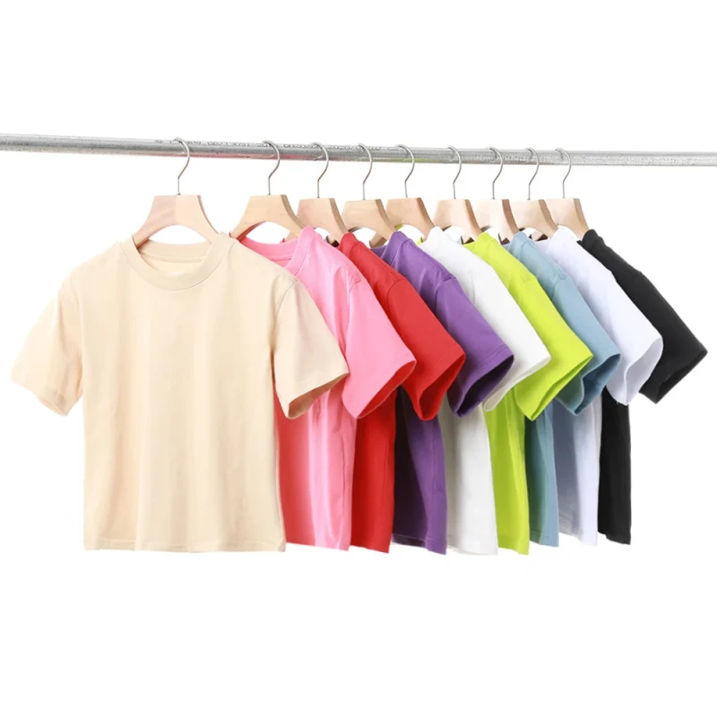 Factory-Custom-Print-Summer-Kids-Solid-Color-Round-Neck-Children-Tee-Pullover-Blank-Kid-Jumper-T-Shirt