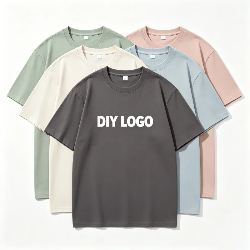 Factory-Direct-Mens-Crew-Neck-Combed-Cotton-Solid-Color-T-Shirt-Oversized-Fit-Daily-Wear-OEM-Flock-Printing-Quick-Dry-1