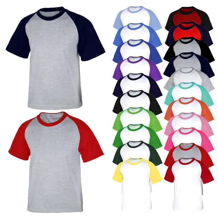 Factory-Directly-Super-Soft-Cotton-Custom-Logo-Print-Two-Tone-Short-Sleeve-Raglan-Silk-Screen-Printed-T-Shirt