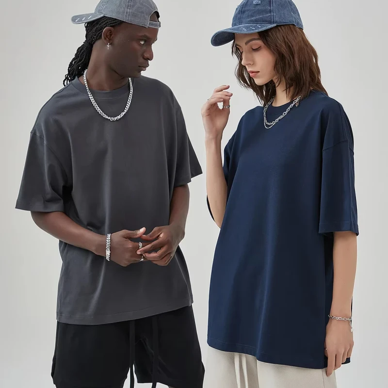 Factory-New-275G-Short-Sleeve-T-Shirt-Basic-Style-High-Quality-Non-Deforming-Customizable