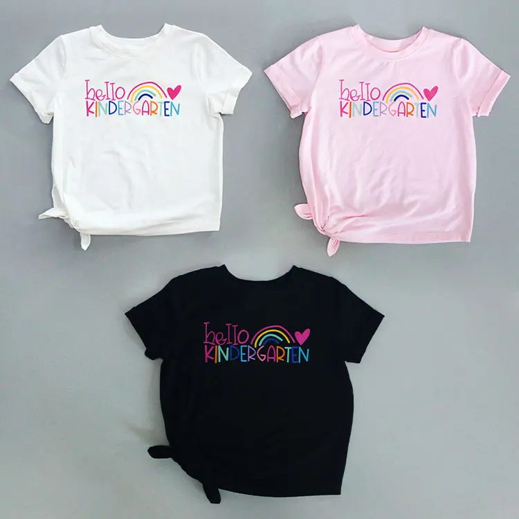 Fashion-Autumn-Printed-rainbow-Short-Sleeve-100cotton-Kids-Baby-Girls-t-Shirt-for-1-8years