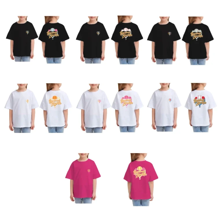 Fashion-Casual-Baby-Girls-T-Shirt-Custom-Logo-Printed-Solid-Color-Collar-Short-Sleeves-Summer-Knitted-Tops-Cartoon-Kids-Top