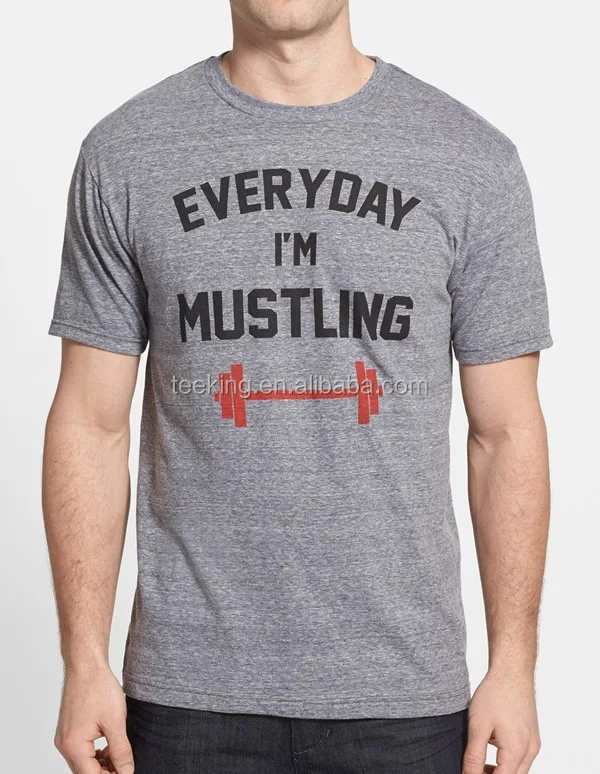Fashion-Short-Sleeve-Screen-Print-Triblend-Graphic-T-Shirt