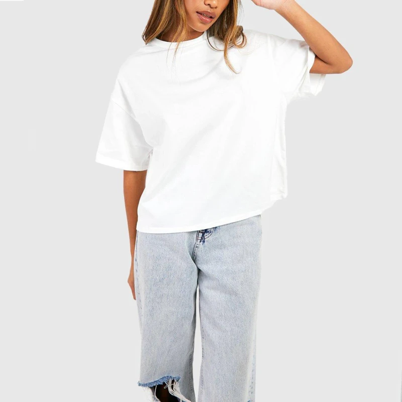 Fashion-Summer-Oversized-Boxy-Fit-Full-Cotton-Womens-T-shirts-Custom-Casual-Short-Sleeve-Crew-Neck-T-shirts-for-Women