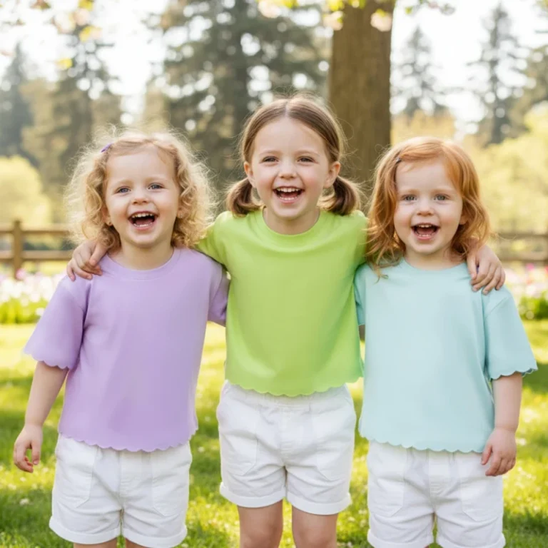 First-hand-Manufacturer-Kids-Baby-Tee-Summer-Breathable-Scalloped-Girls-T-shirts-Smooth-Seams-Custom-T-Shirt