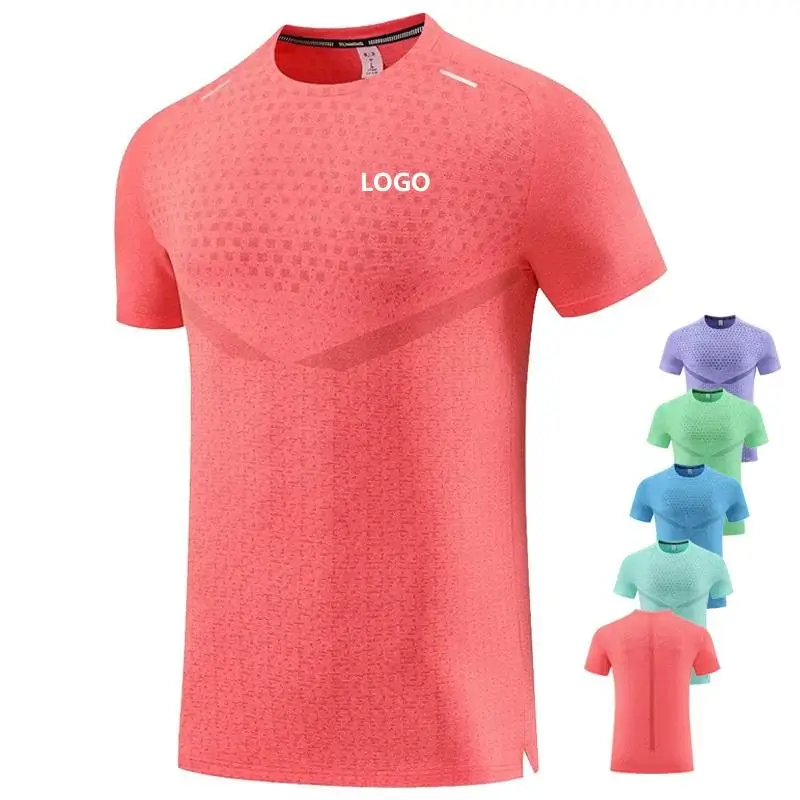 Fitness-T-Shirt-Custom-Logo-90-Polyester-10-Spandex-Sportswear-Gym-Marathon-Running-Short-Sleeve-Men-Training-Wear