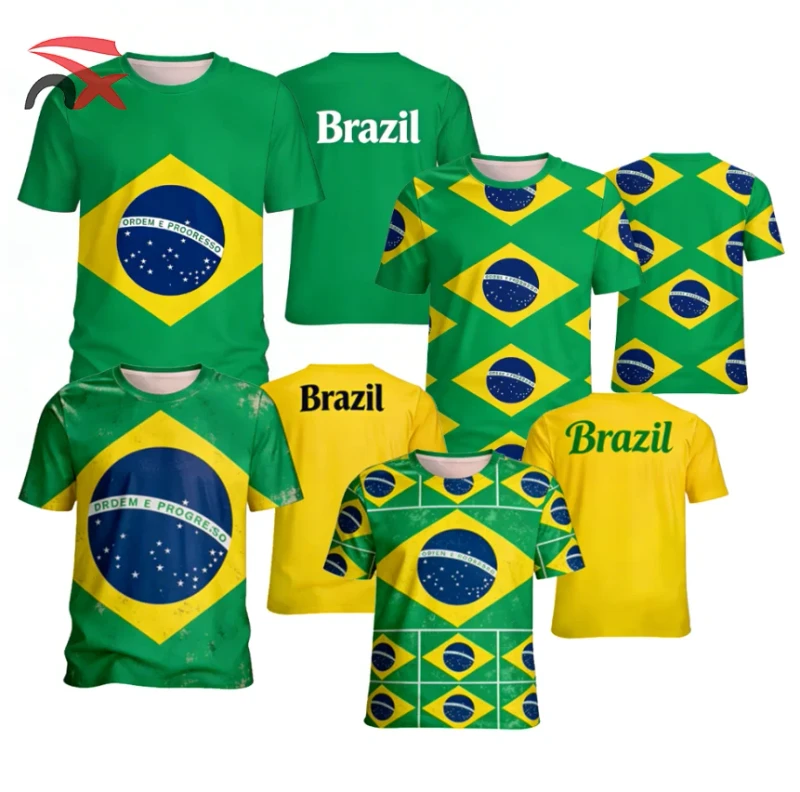 Football-Sport-Events-Fans-Shirts-Brazil-National-Flag-T-Shirt-for-Men-Women