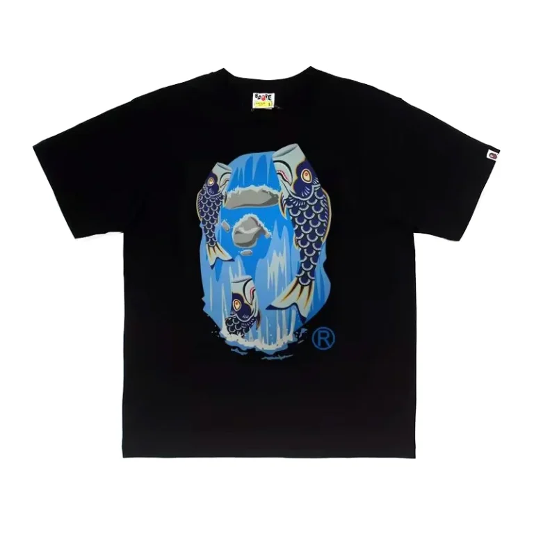 Formal-Ape-Cartoon-Printed-Logo-Pattern-Mens-Regular-Fit-O-Neck-Short-Sleeve-280g-100-Cotton-Knitted-T-Shirt