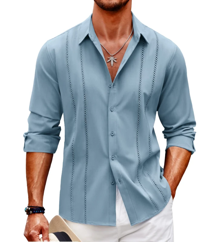 Full-Button-Polo-T-Shirt-Solid-Comfortable-Casual-Top-Custom-Logo-Mens-T-Shirt