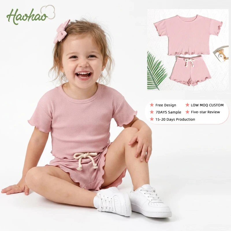 Garments-Manufacturer-Kids-T-Shirt-And-Short-Set-Solid-Color-Children-Clothing-Summer-Short-Sleeve-Kids-Clothing-Sets