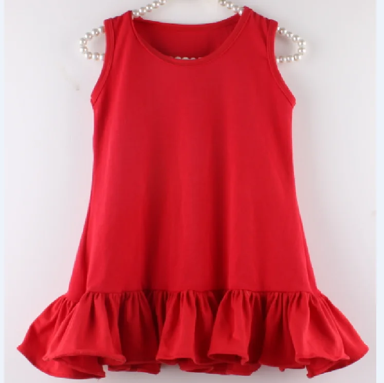 Girl-Top-Girls-Pure-Color-Ruffle-Flutter-Top-T-shirts-Cotton-Blank-T-shirts-Children-Summer-Boutique-Clothing