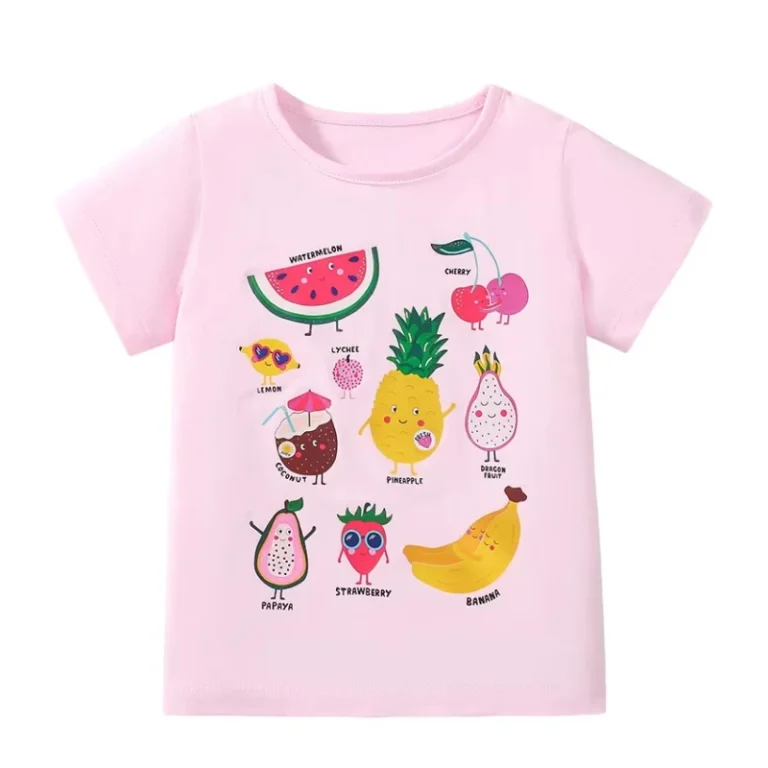 Girls-Clothing-100cotton-Short-Sleeve-Children-Cartoon-Print-T-shirt-Kids-Girls-Cute-T-shirt-for-Summer