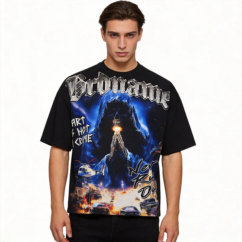 Graphic-Printed-T-Shirt-Cotton-Loose-Fit-Breathable-Comfortable-Streetwear-Summer-Wear-T-Shirt