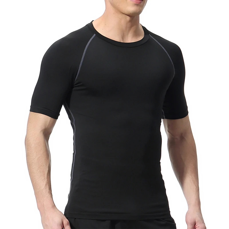 Gym-Workout-T-shirt-Sport-Cool-Shirt-Running-Tops-Available-Mens-Compression-Short-Sleeve-6-Colors-50-Summer-Knitted-O-neck
