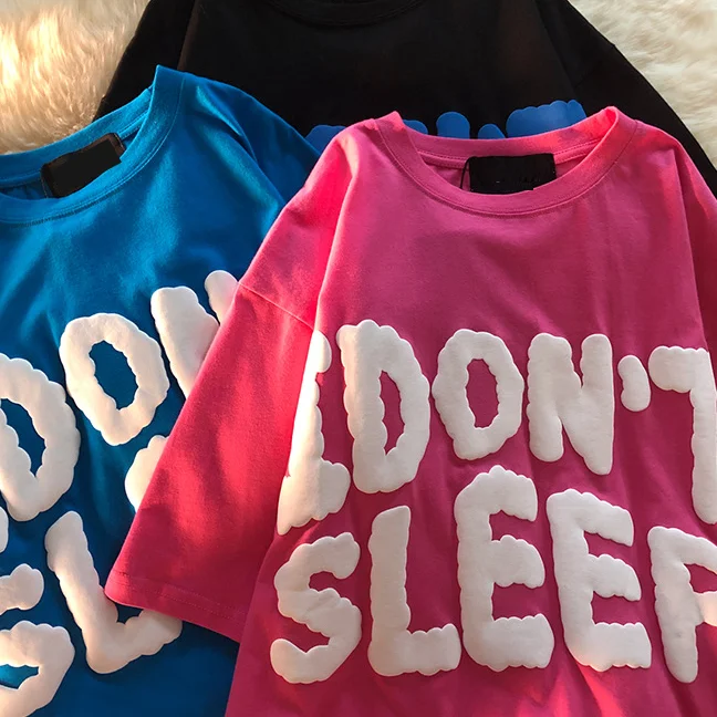 HIC-Oem-100-Cotton-180Grams-Custom-Logo-3D-Foam-Puff-Print-Mens-T-shirts