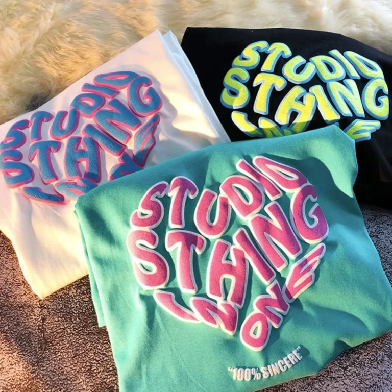 Heat-Transfer-3D-Puff-Mens-T-Shirts-Puff-Print-Screen-Printed-Streetwear-Transfers-Custom-Puff-Print-T-Shirt