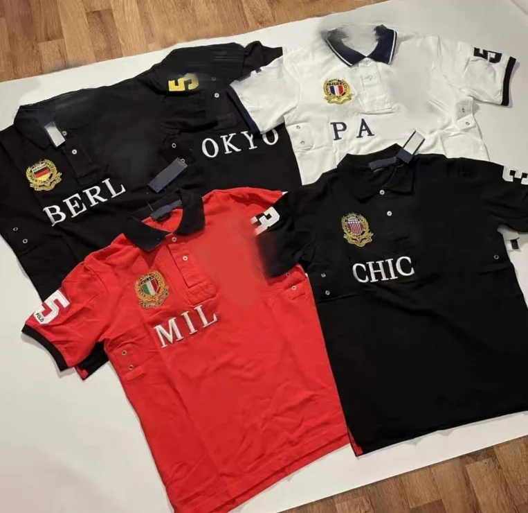 Heavyweight-100-Cotton-Custom-Embroidery-Logo-Mens-Polo-Shirts-Casual-Stand-Collar