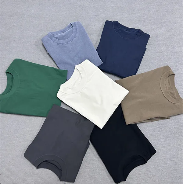 Heavyweight-100-Organic-Cotton-Solid-Long-Knitted-Oversized-Short-Sleeve-Mens-T-Shirt-Eco-Friendly-Quick-Dry-Breathable-Silk