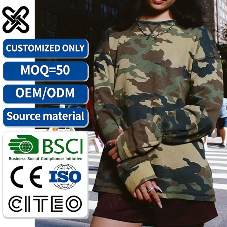 Heavyweight-Camouflage-T-Shirts-Waffle-Knit-Longsleeve-Thermal-Long-Sleeve-Camo-Shirt