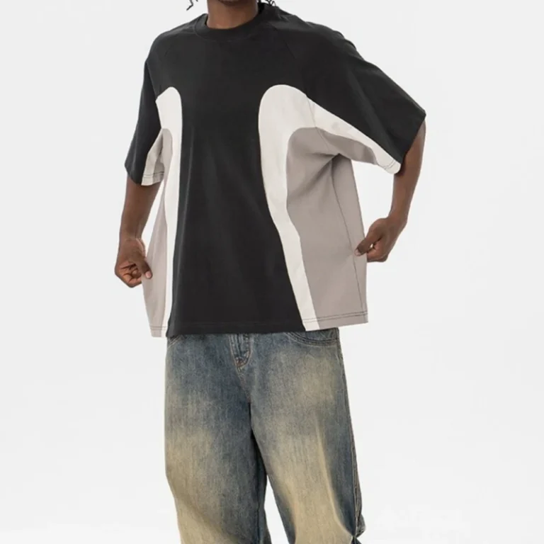 Heavyweight-Causal-T-shirt-Cotton-Luxury-Custom-Blank-210-Gsm-T-Shirt-Patchwork-Fabric-Shirt-Oversized-T-shirt-For-Men