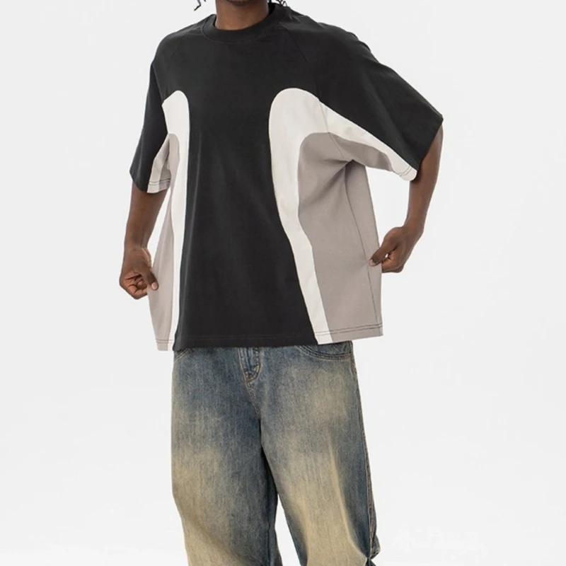 Heavyweight-Causal-T-shirt-Cotton-Luxury-Custom-Blank-210-Gsm-T-Shirt-Patchwork-Fabric-Shirt-Oversized-T-shirt-For-Men