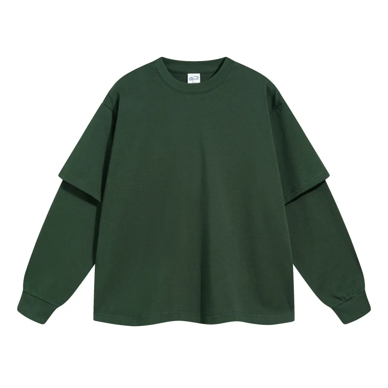 Heavyweight-Cotton-Long-Sleeve-T-Shirt-Custom-Screen-Printing-DTG-Available-Oversized-Double-Sleeve-Blank-Tee-for-Men