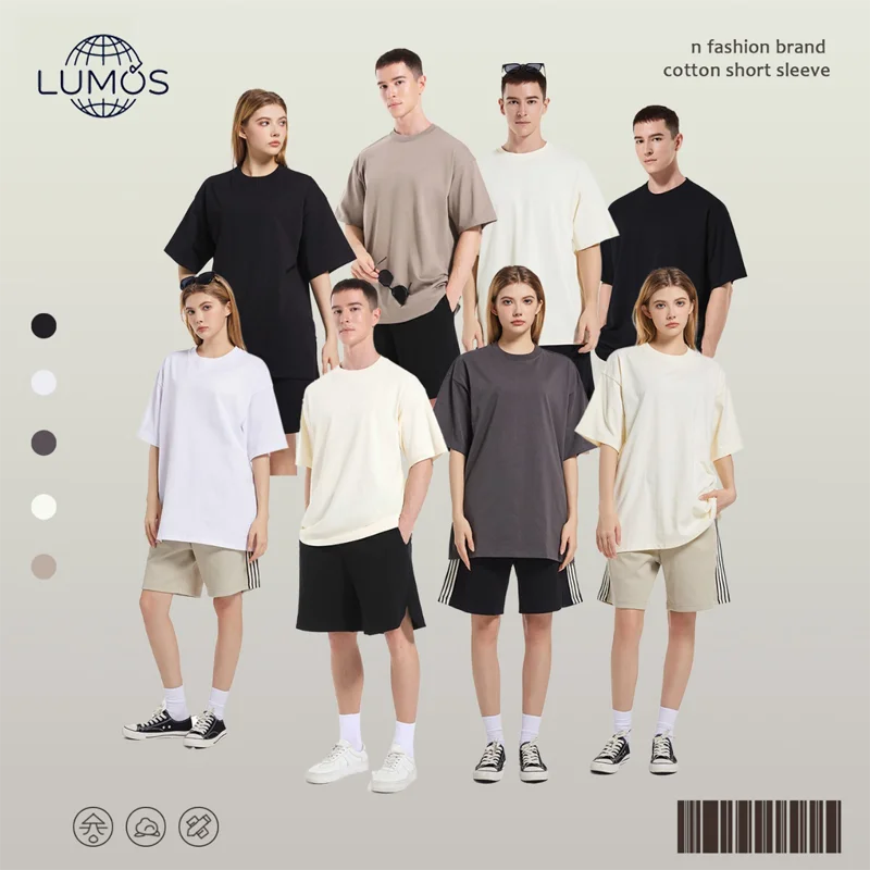 Heavyweight-Cotton-T-shirt-for-Men-Loose-Casual-American-Trendy-Style-Plus-Size-Short-Sleeve-Tee-Comfortable-Customizable