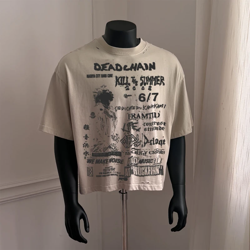 Heavyweight-Custom-Oversized-Mens-Boxy-Cropped-Cotton-t-Shirt-for-Men-Hole-Blank-Plain-Streetwear-Distressted-Tshirts