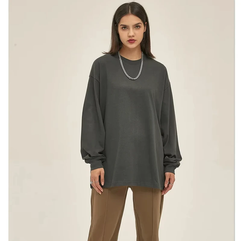 Heavyweight-Long-Sleeve-T-shirt-Unisex-Couple-Long-Sleeve-T-shirt-Blank-Plain-Long-Sleeve-T-shirt-for-Women