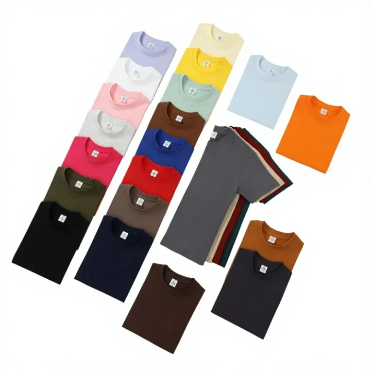 Heavyweight-Pure-Cotton-Crew-Neck-Solid-Color-Short-Sleeve-Unisex-Loose-Fit-T-Shirt-Custom-Advertising-Shirt-Logo-Printing
