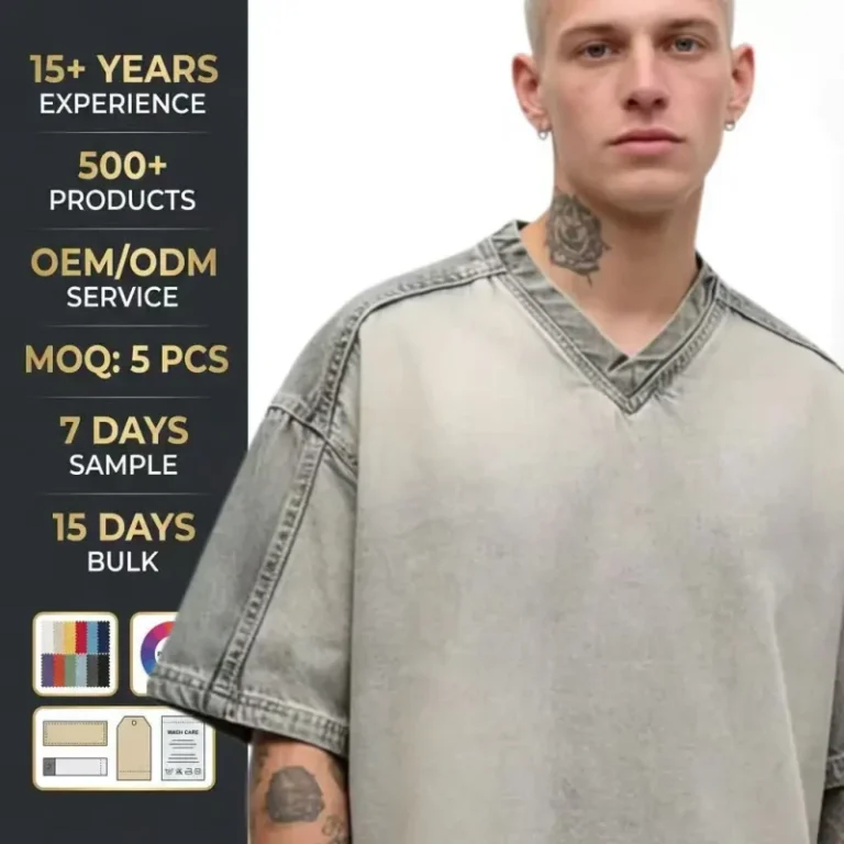 Heavyweight-Vintage-Washed-100-Cotton-220-Grams-Streetwear-V-neck-Short-Sleeve-Regular-Fit-Quick-Dry-Mens-T-Shirt-Custom-OEM