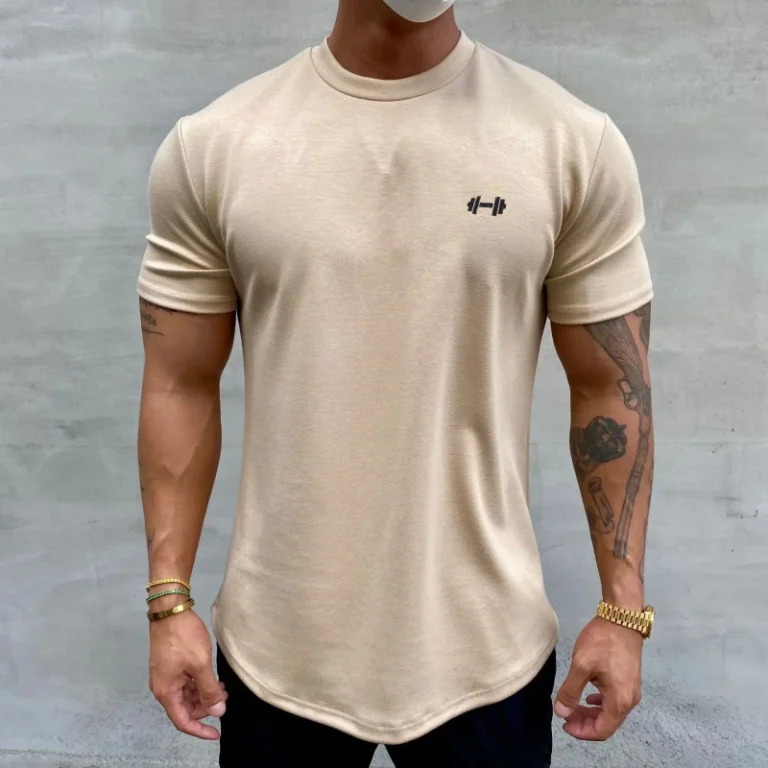 High-Elastic-Cotton-Training-Loose-Fit-Muscle-Mens-Fitness-Sports-T-shirt-Gym-T-shirt-Screen-Printing-Relaxed-Fit-t-Shirt