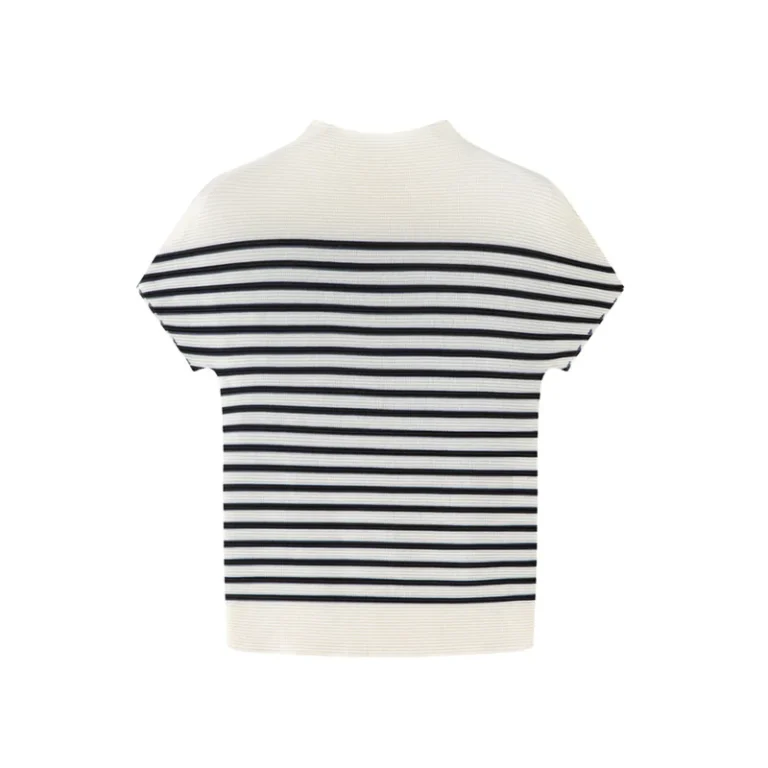 High-End-Western-Style-Printed-Knitted-Crew-Neck-T-Shirt-Womens-Summer-Pleated-All-Match-Slimming-Casual