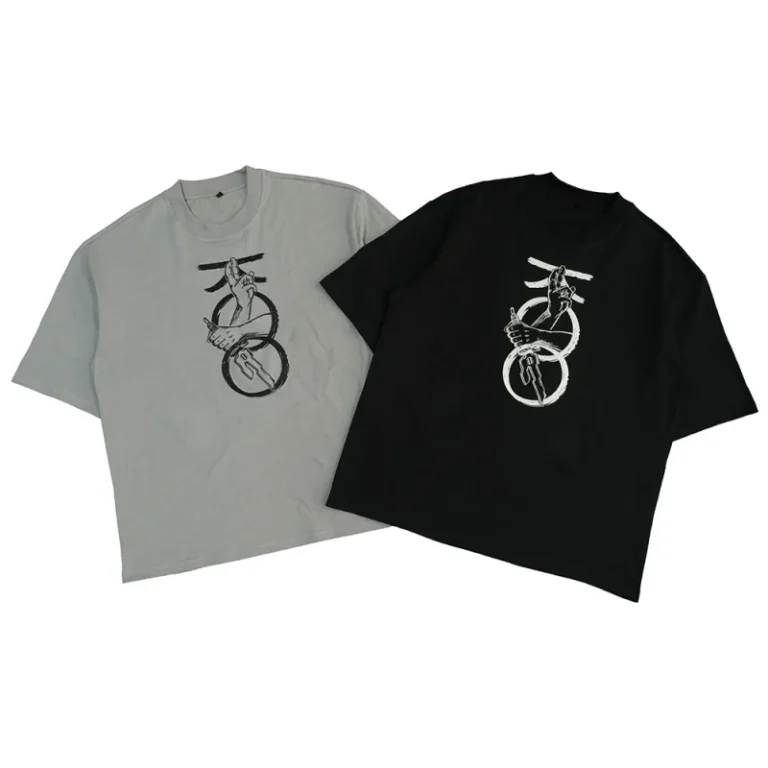 High-Quality-100-Cotton-240-Grams-Knitted-Casual-Silk-Screen-Printed-Blank-Design-T-shirt-Can-Be-Customized-Logo